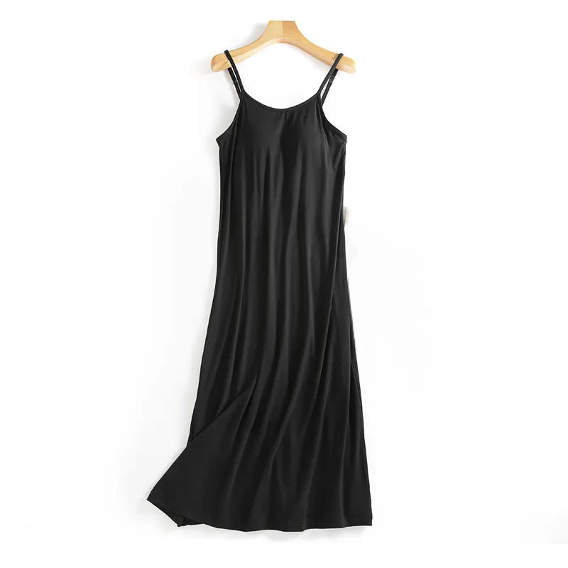 Built-In-Bra Spaghetti Adjustable Strap Nightgown/Casual Dress