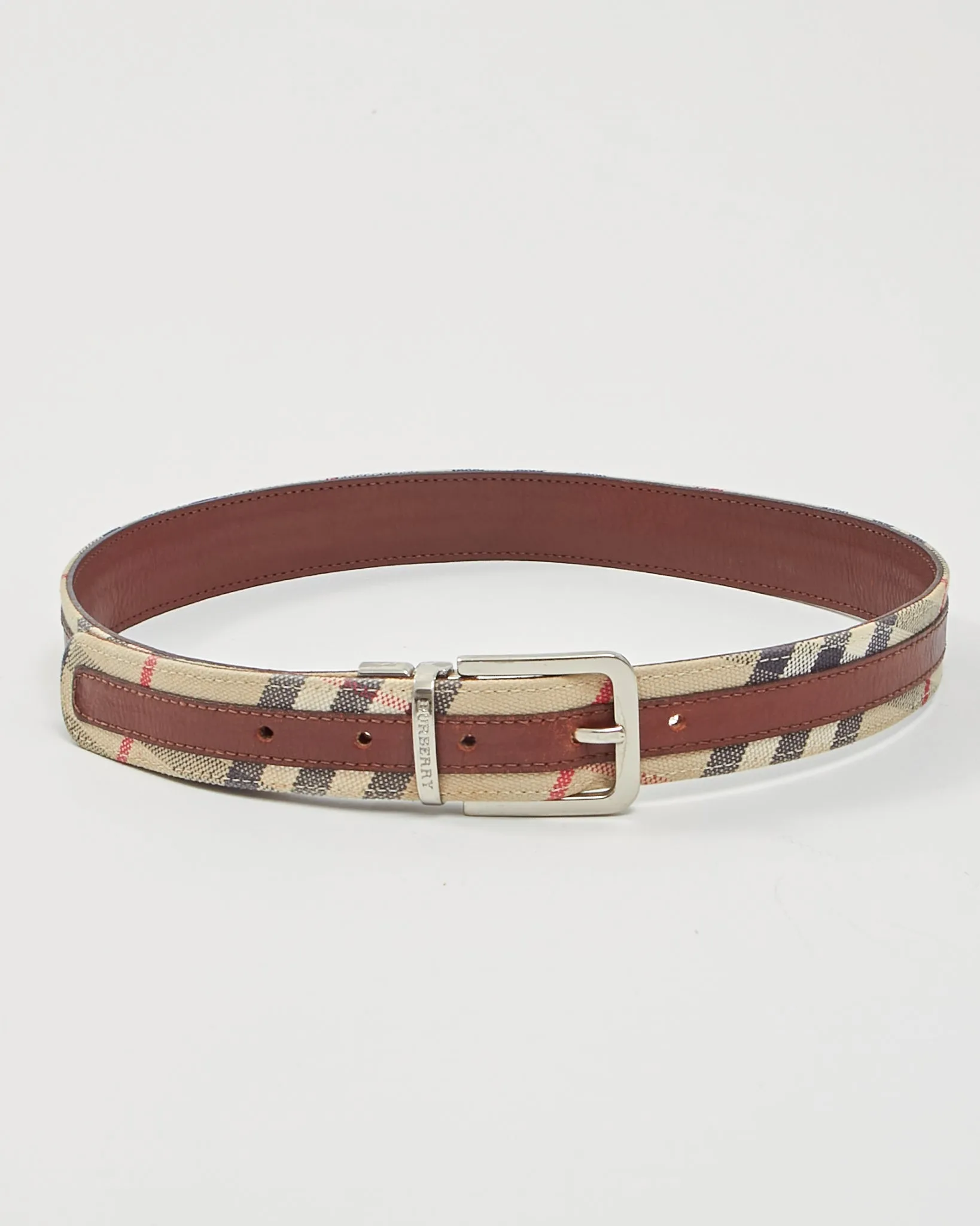 Burberry Brown Nova Check House Print Belt - XS