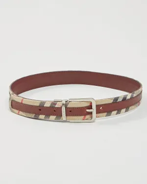 Burberry Brown Nova Check House Print Belt - XS