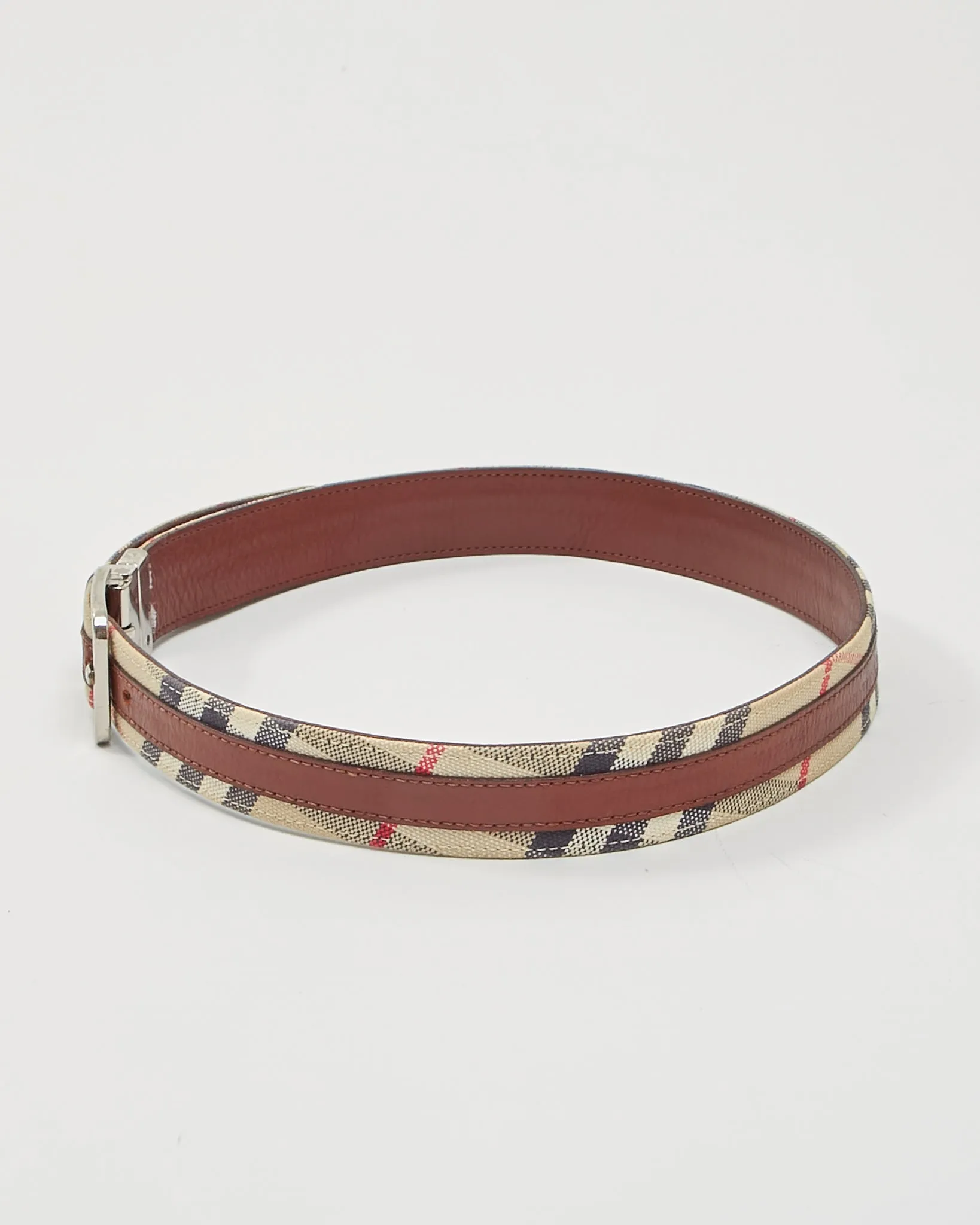 Burberry Brown Nova Check House Print Belt - XS