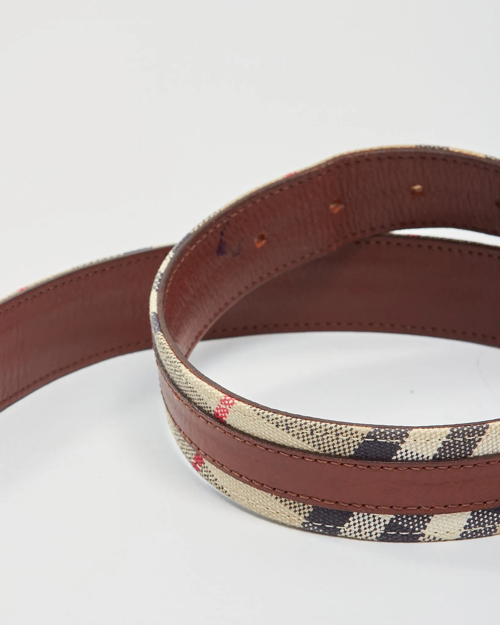 Burberry Brown Nova Check House Print Belt - XS