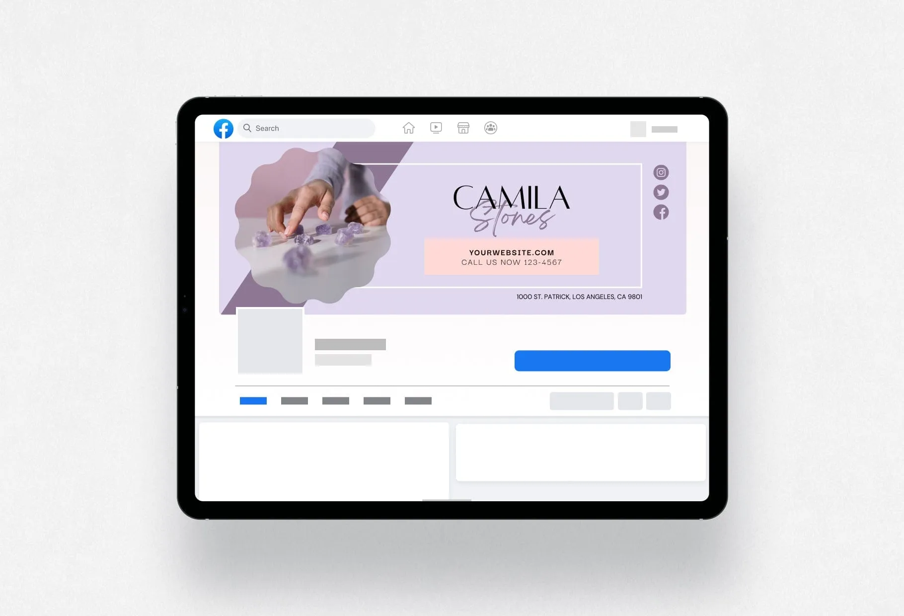 Camila Facebook Cover Canva Template