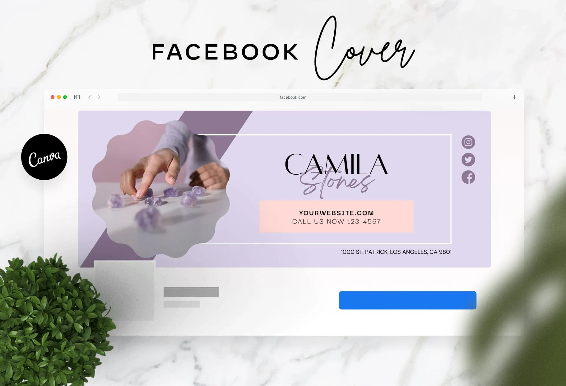 Camila Facebook Cover Canva Template