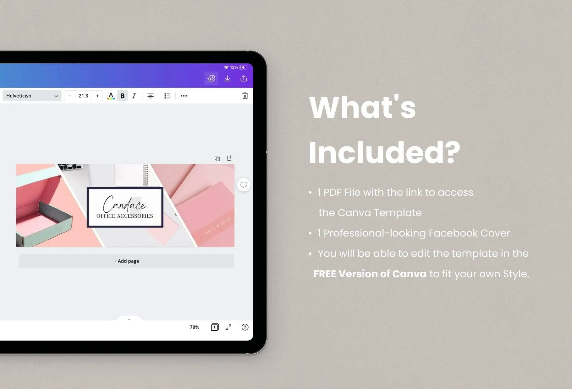 Candace Facebook Cover Canva Template