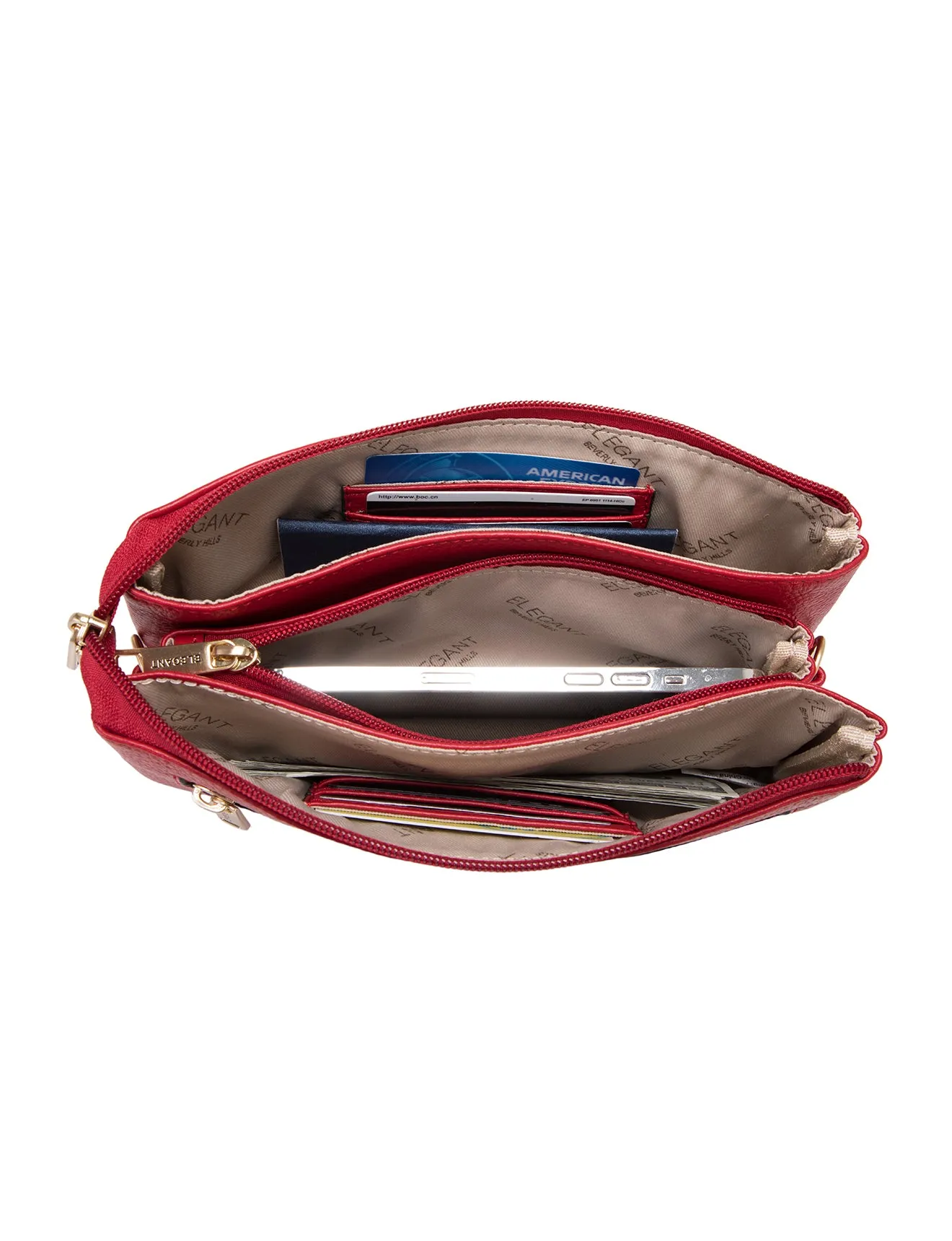 CANDICE LEATHER WALLET WITH SHOULDER STRAP- E1-0809-FIRE- SALE