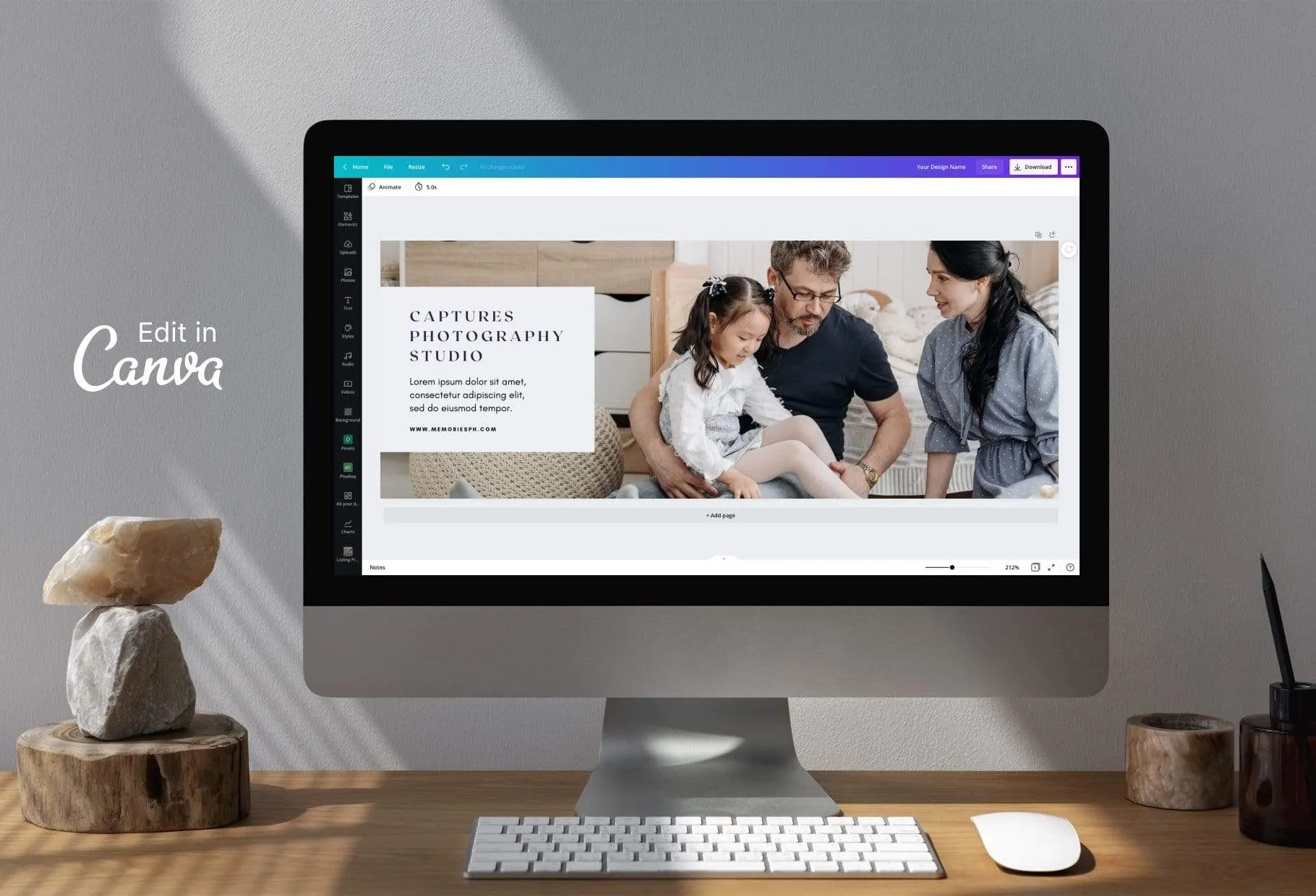 Capture Facebook Cover for Photographers Editable Canva Template