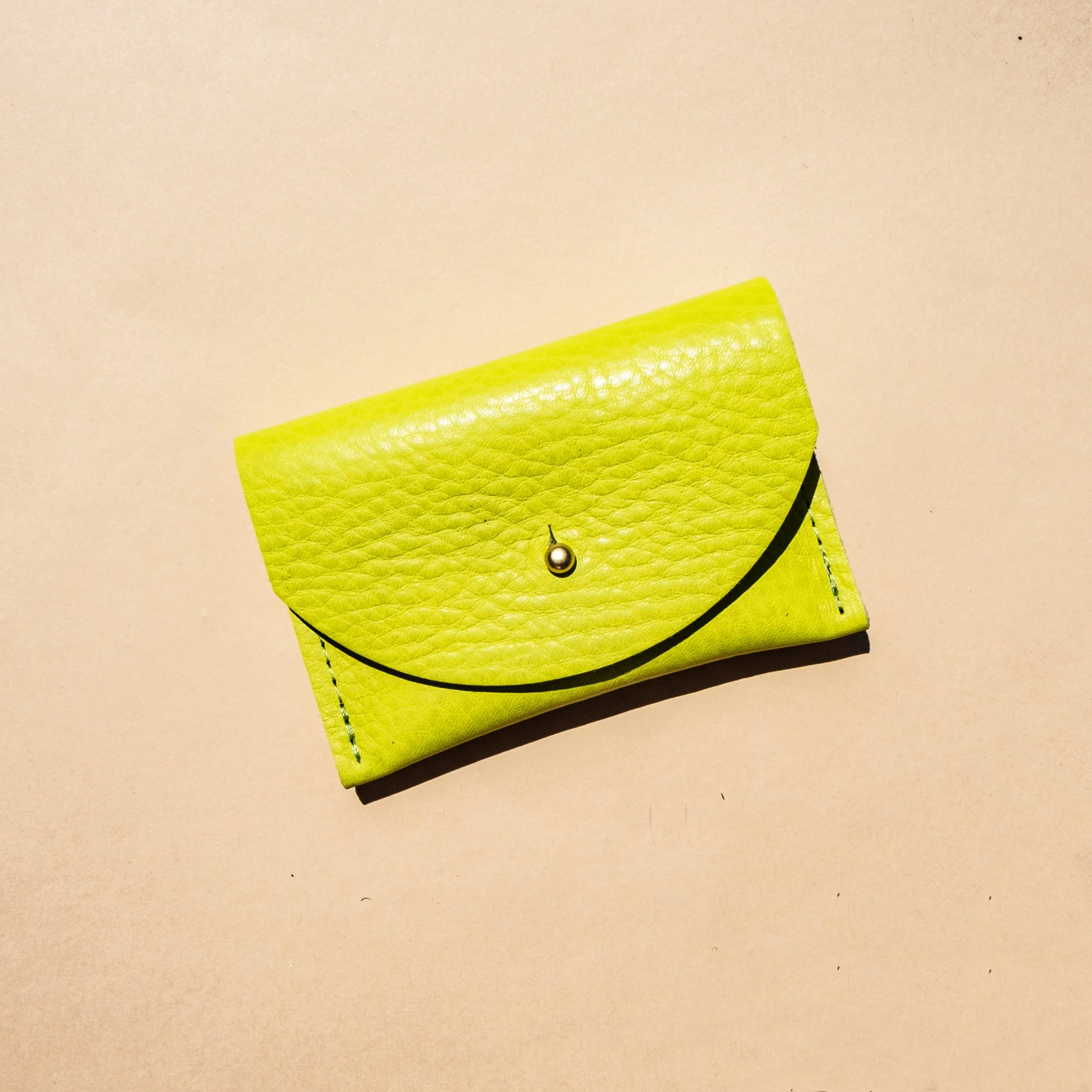 Card holder Chartreuse Leather
