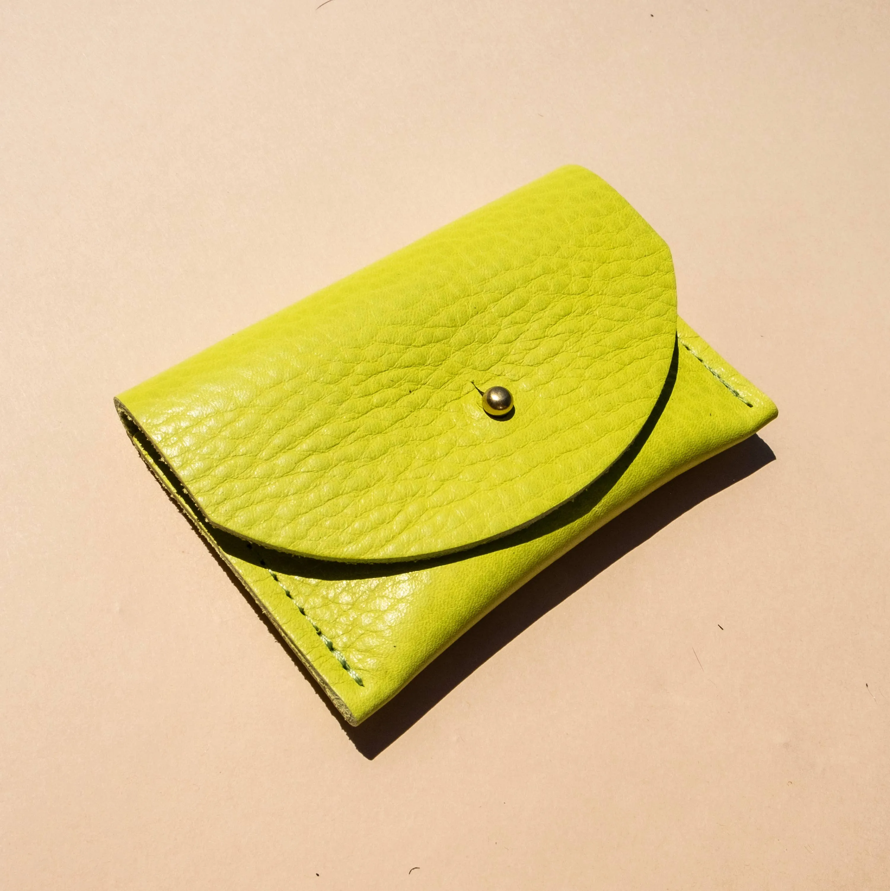 Card holder Chartreuse Leather