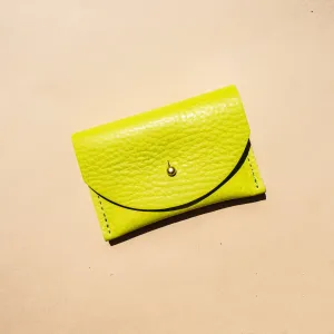 Card holder Chartreuse Leather
