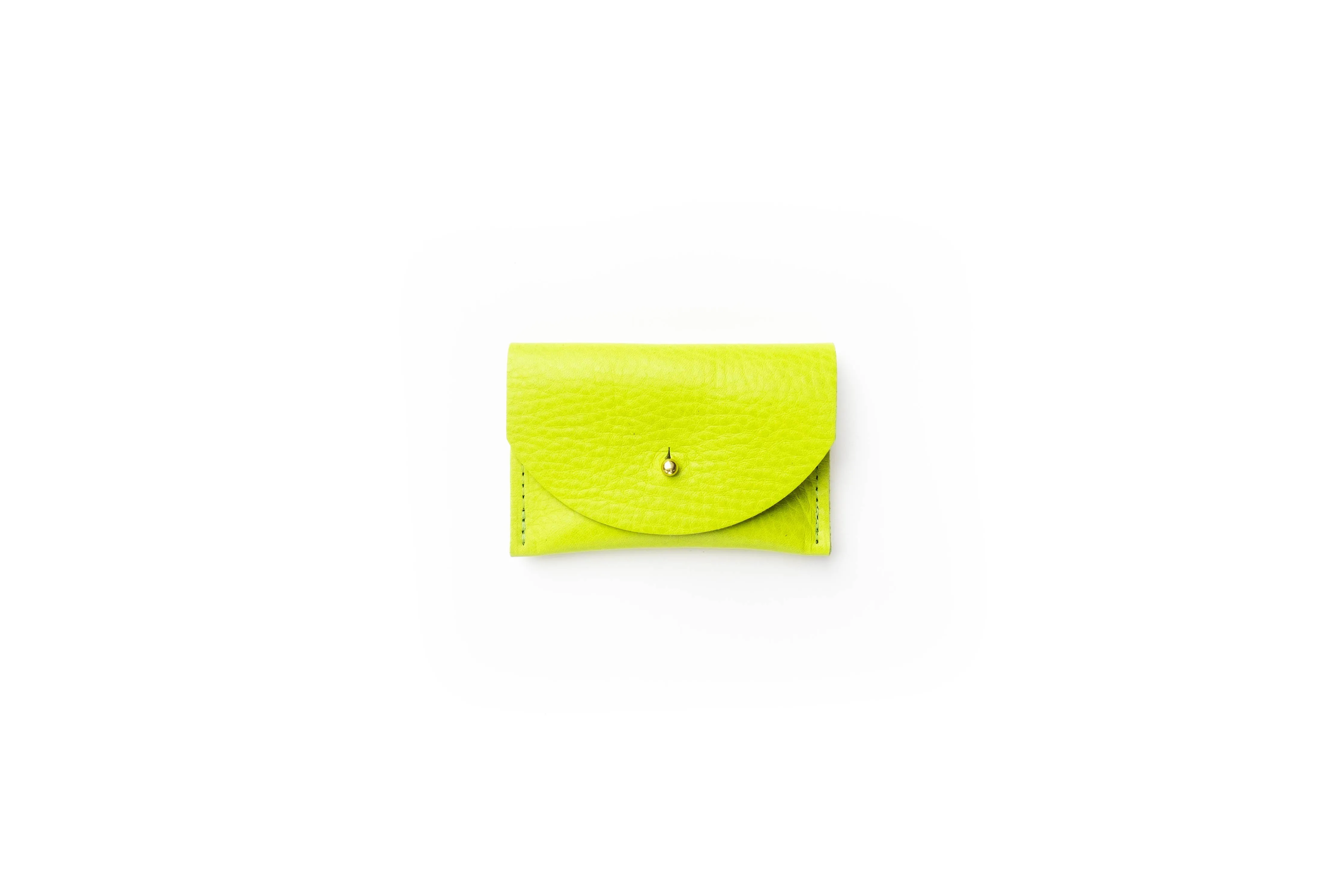 Card holder Chartreuse Leather