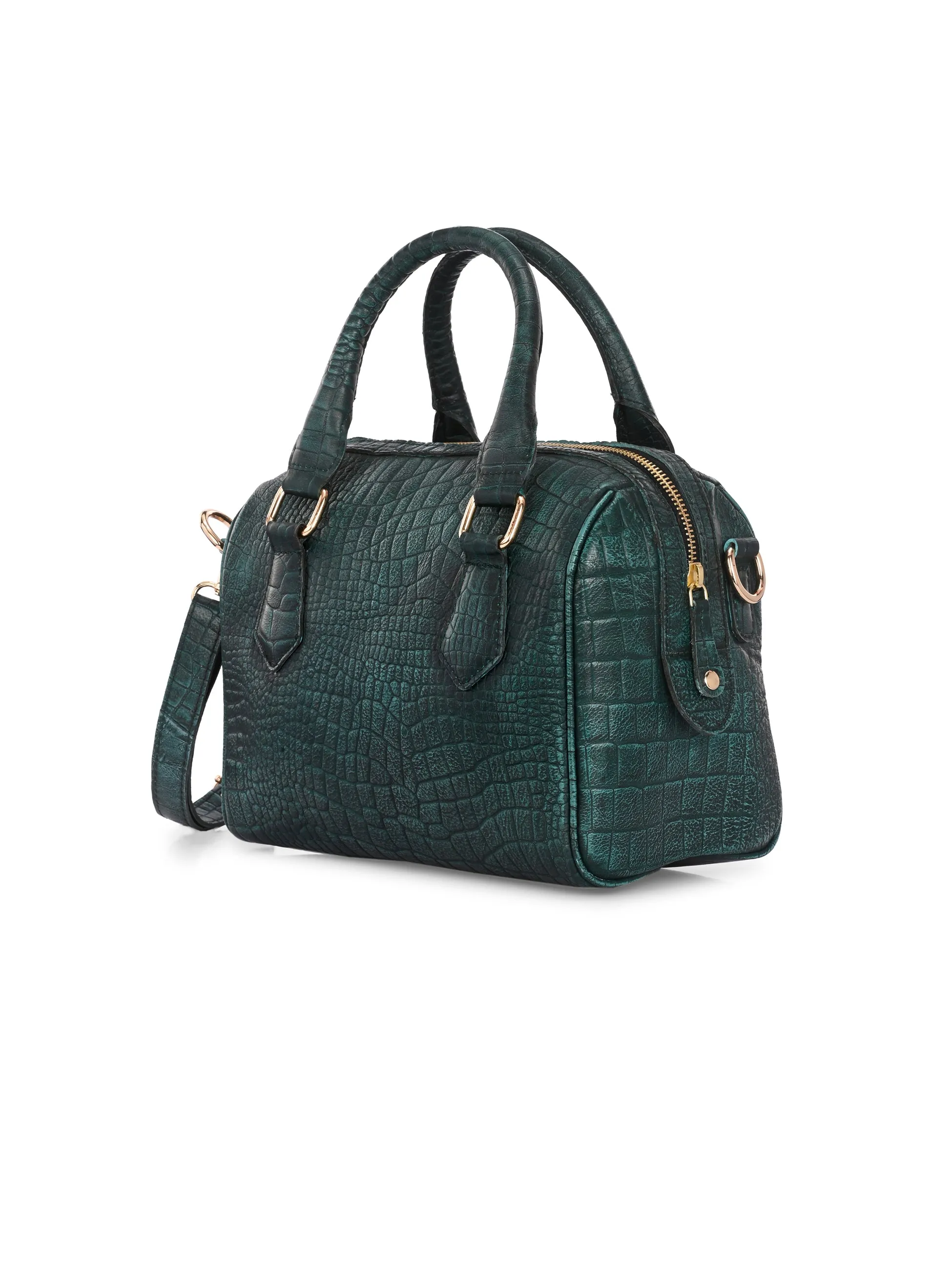 Carlo Romano By Wasan Green color Stylish & Functional Accessory Premium Genuine Leather Hand Bags For Women