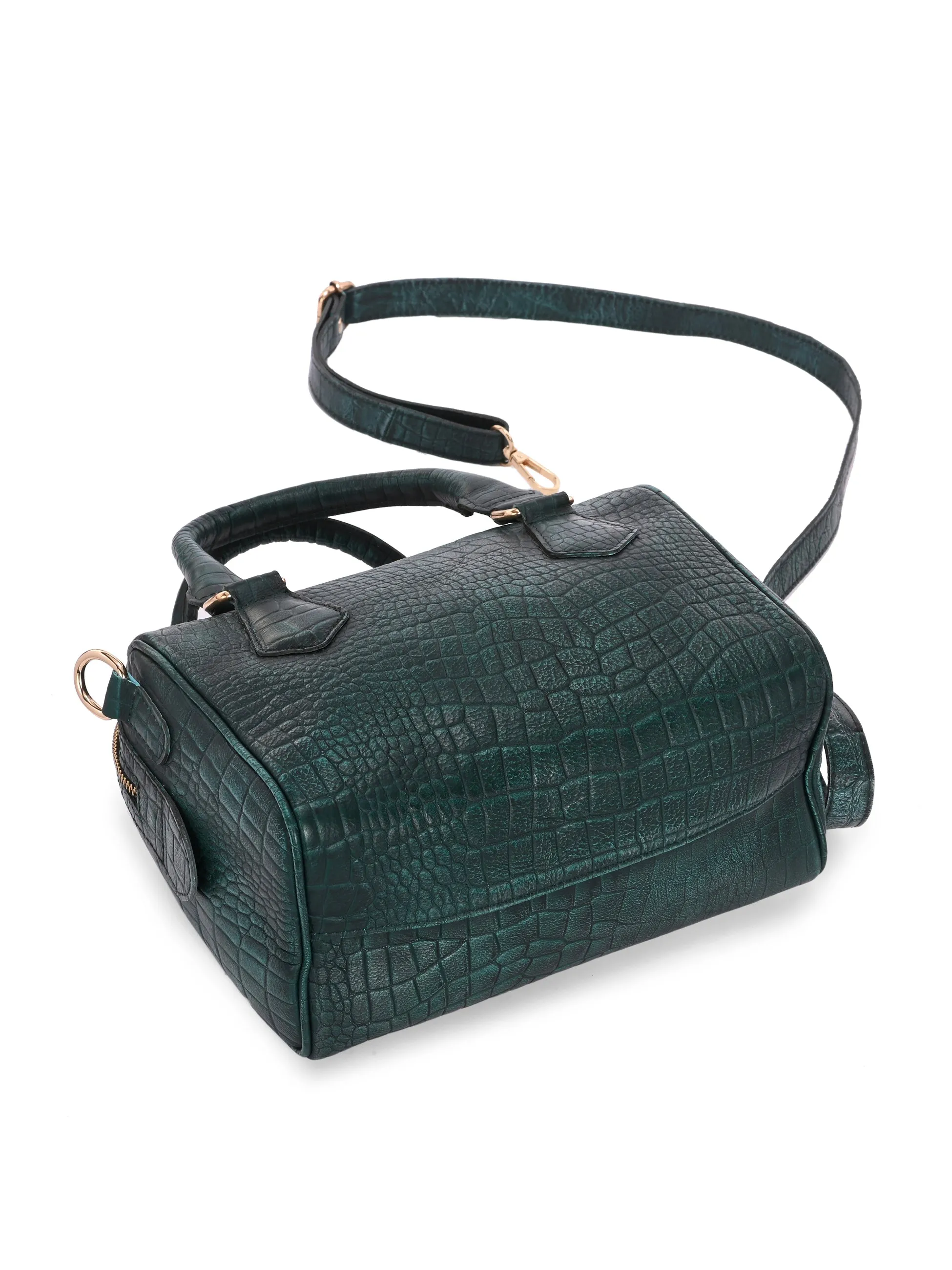 Carlo Romano By Wasan Green color Stylish & Functional Accessory Premium Genuine Leather Hand Bags For Women