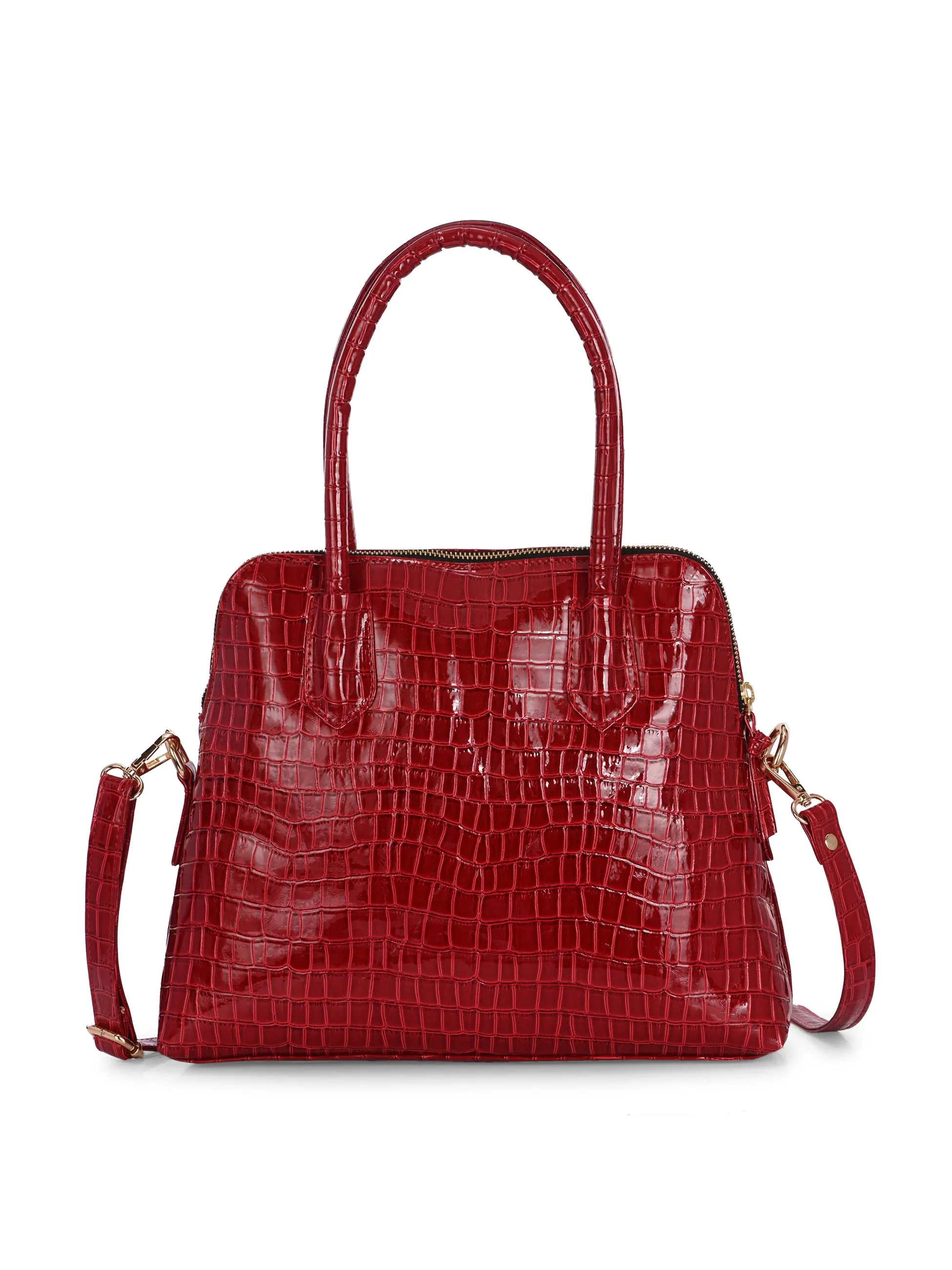 Carlo Romano By Wasan Red color Stylish & Functional Accessory Premium Vegan Leather Hand Bags For Women