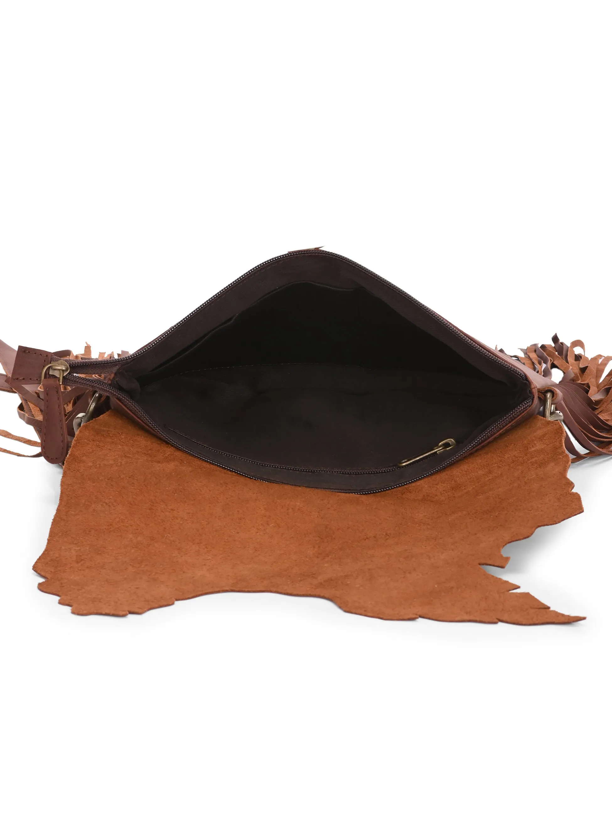 Carlo Romano By Wasan Tan color Stylish & Functional Accessory Premium Vegan Leather with tassel Hand Bags For Women