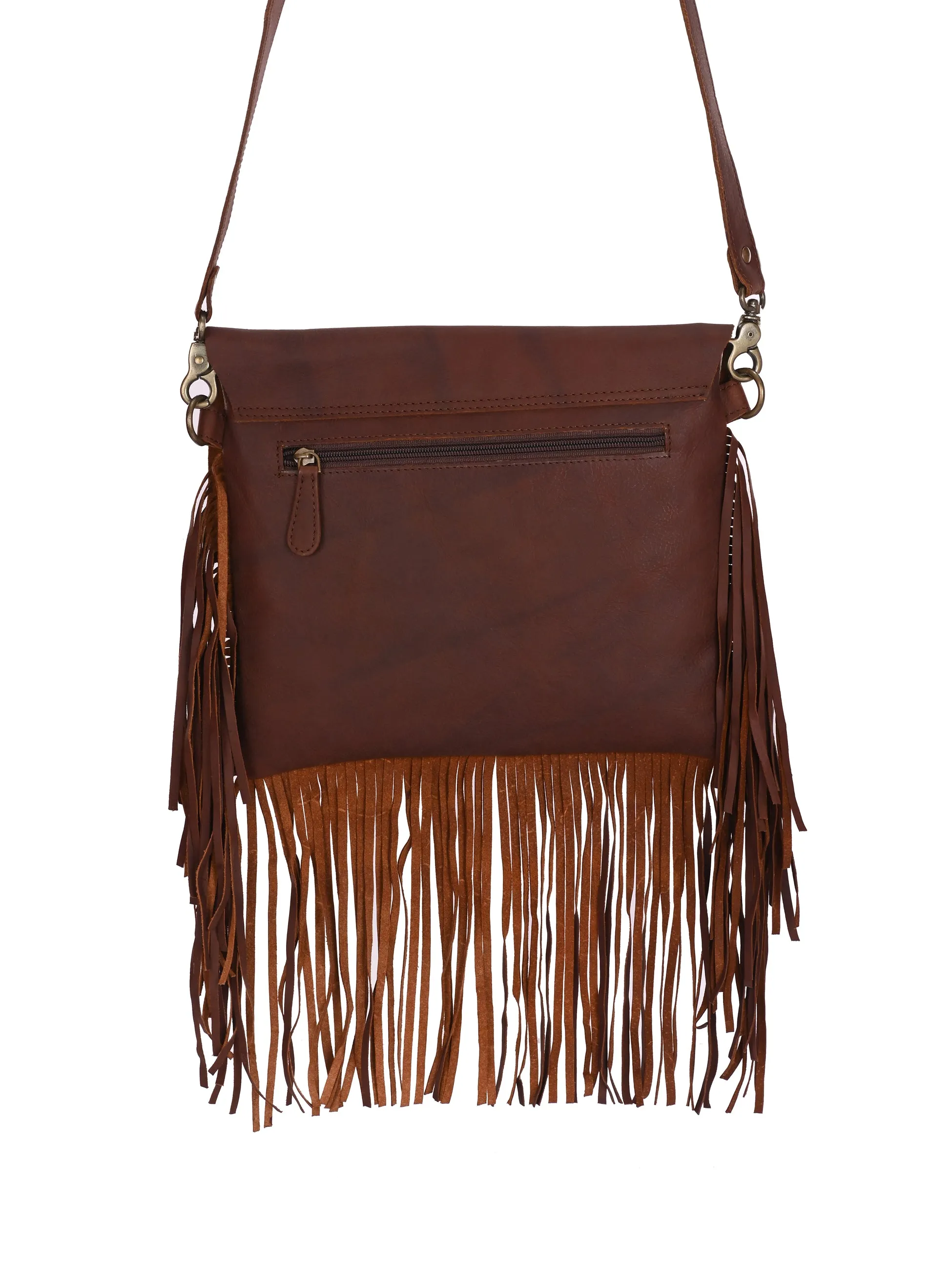 Carlo Romano By Wasan Tan color Stylish & Functional Accessory Premium Vegan Leather with tassel Hand Bags For Women