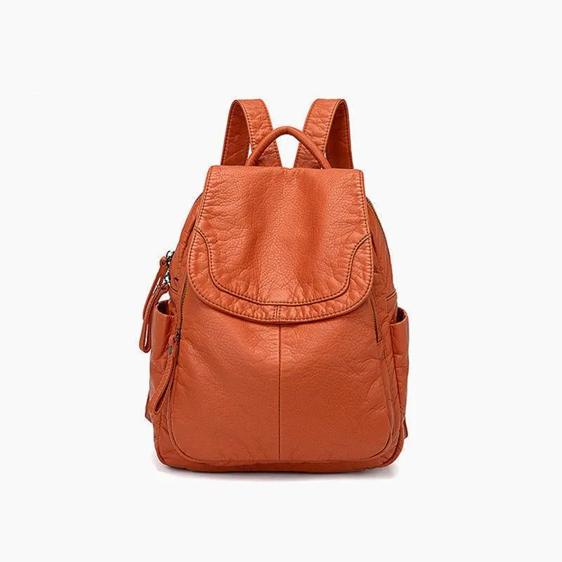 Casual Soft Leather Ladies Small Backpack