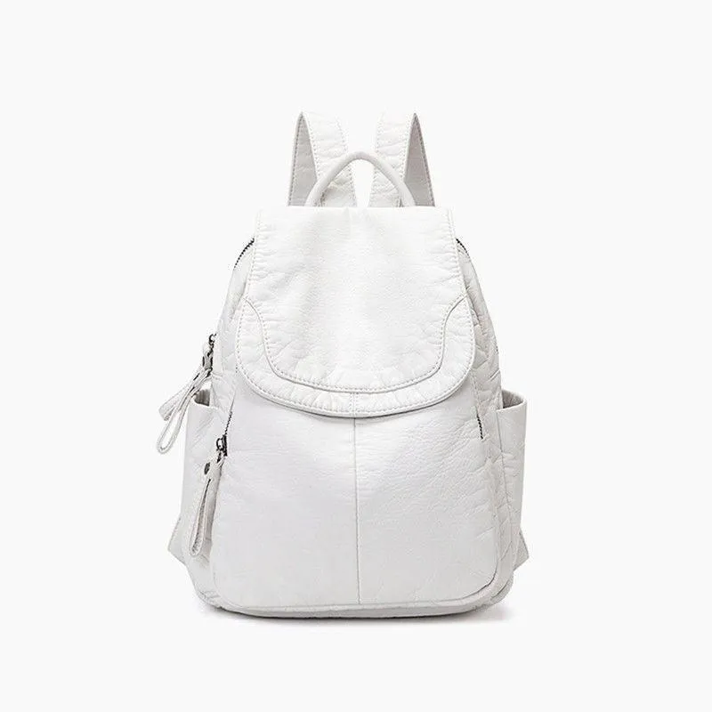 Casual Soft Leather Ladies Small Backpack