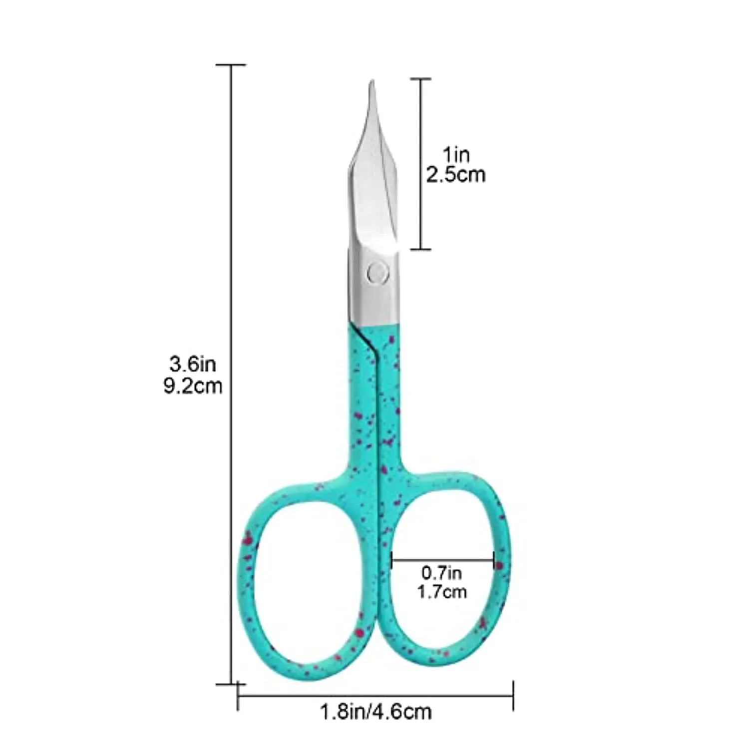 CGBE Premium Manicure Nail Scissors Multi-purpose Stainless Steel Cuticle Pedicure Beauty Grooming Kit for Eyebrow, Eyelash, Dry Skin Straight Blade (Blue)