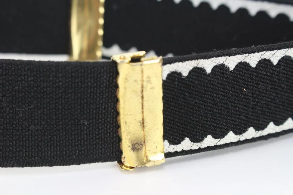 Chanel Limited Runway Black CC Logo Suspenders 37cc811s