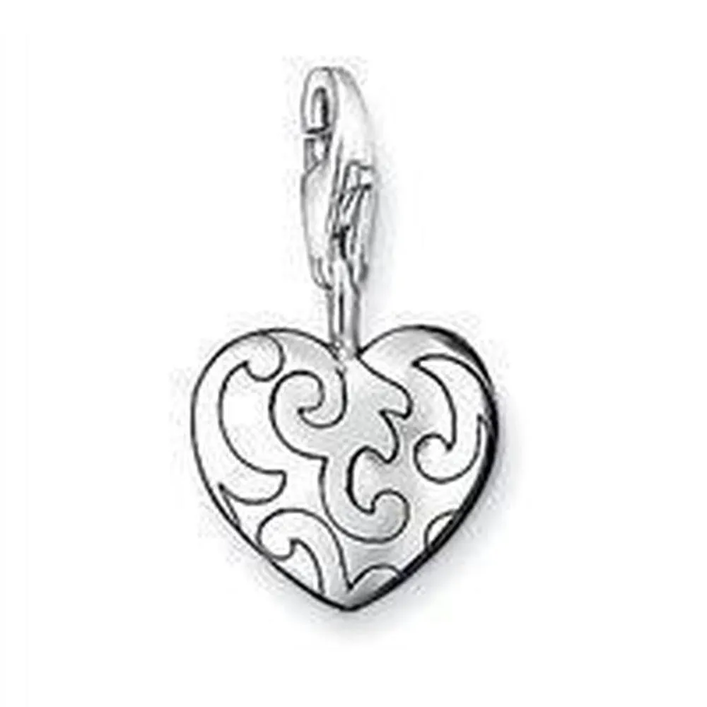 Charm 0605 Medallion Etched Heart