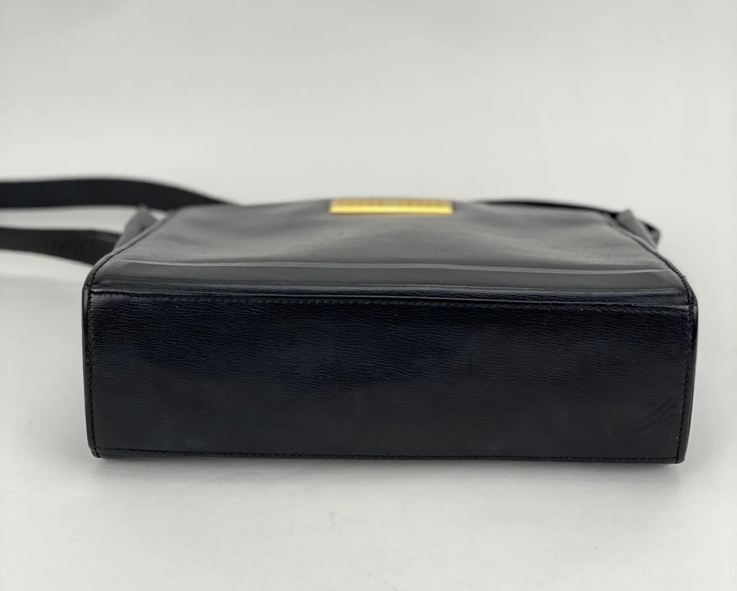 CHRISTIAN DIOR Black  Leather Adjustable Shoulder Bag Authentic Pre owned