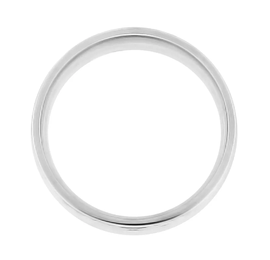 Circles and Chevrons 1950's Retro Carved Wedding Band in White Gold - 6mm Wide