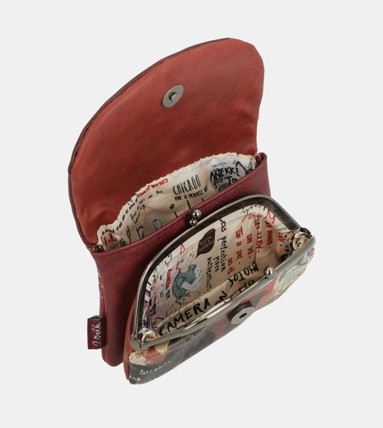 City Art maroon purse with a flap