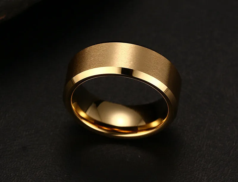 Classic Black Bevel Edge Tungsten Ring