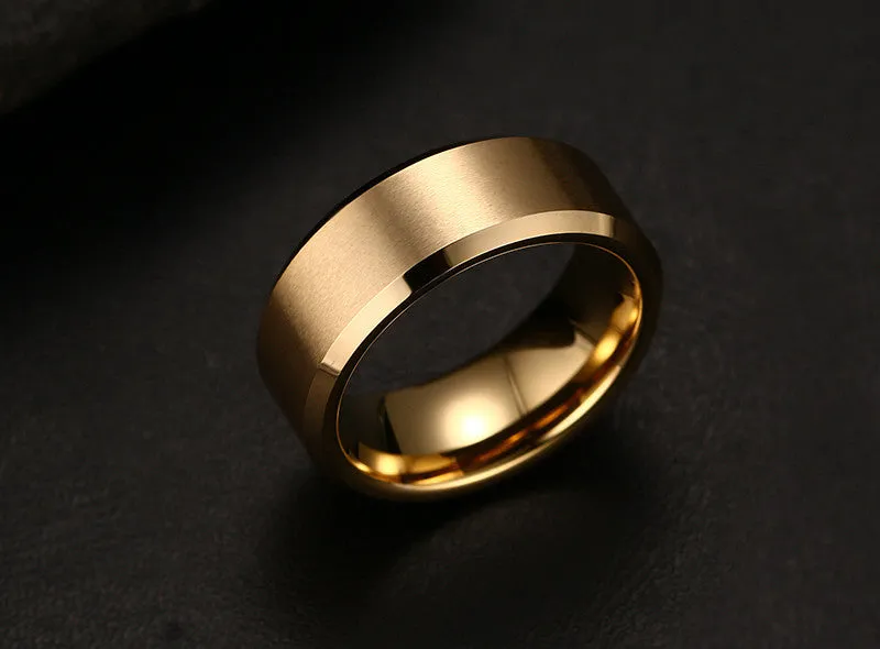 Classic Black Bevel Edge Tungsten Ring