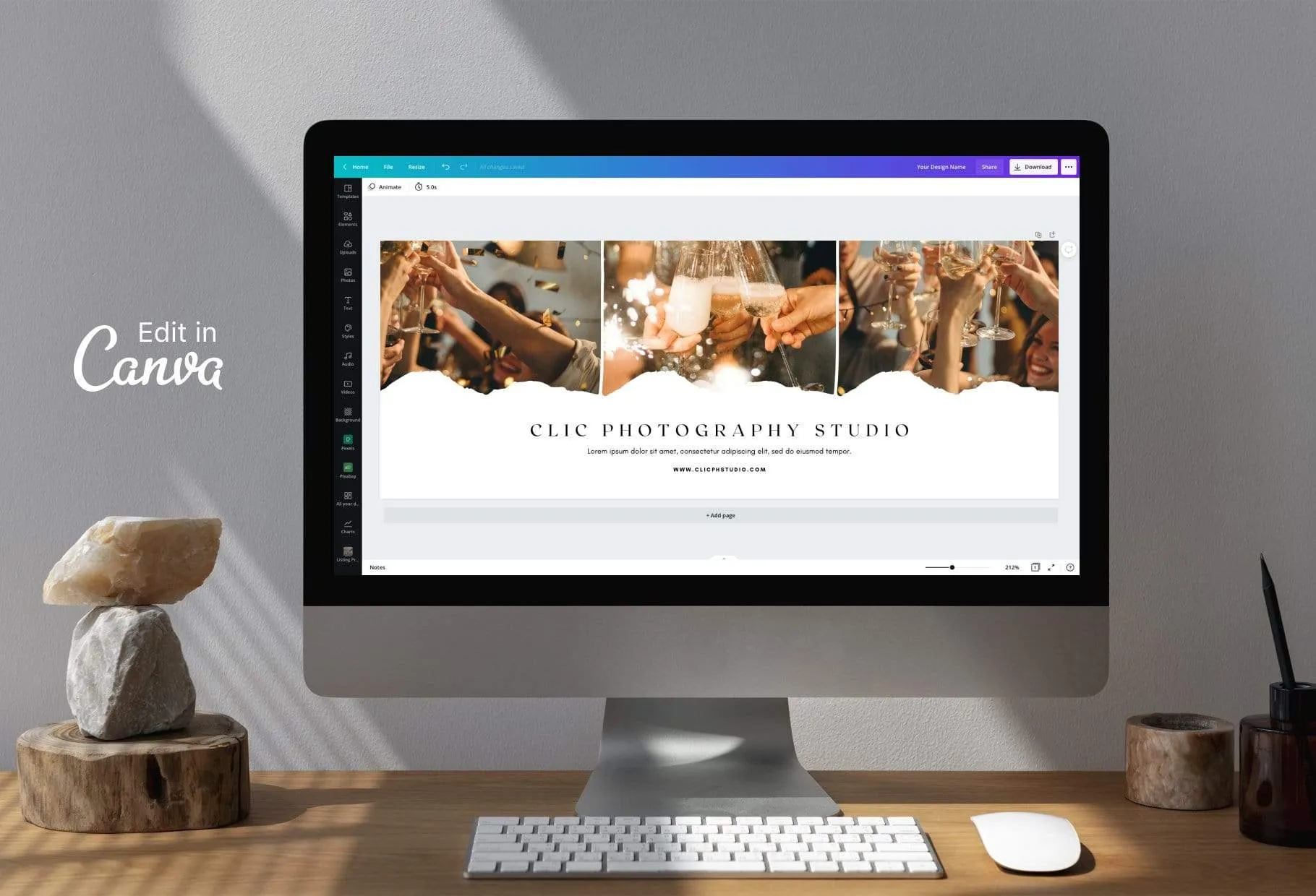 Clic Facebook Cover for Photographers Editable Canva Template