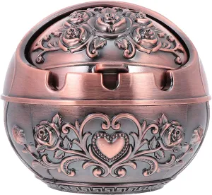 Cloyster Ashtray,with Lid,Metal Portable Cigarette Ashtray for Outdoor Indoor,Classic Desktop Ashtray,Home and Office Decoratio,Colorful Pattern Home Office Tabletop Beautiful Decoration Craft