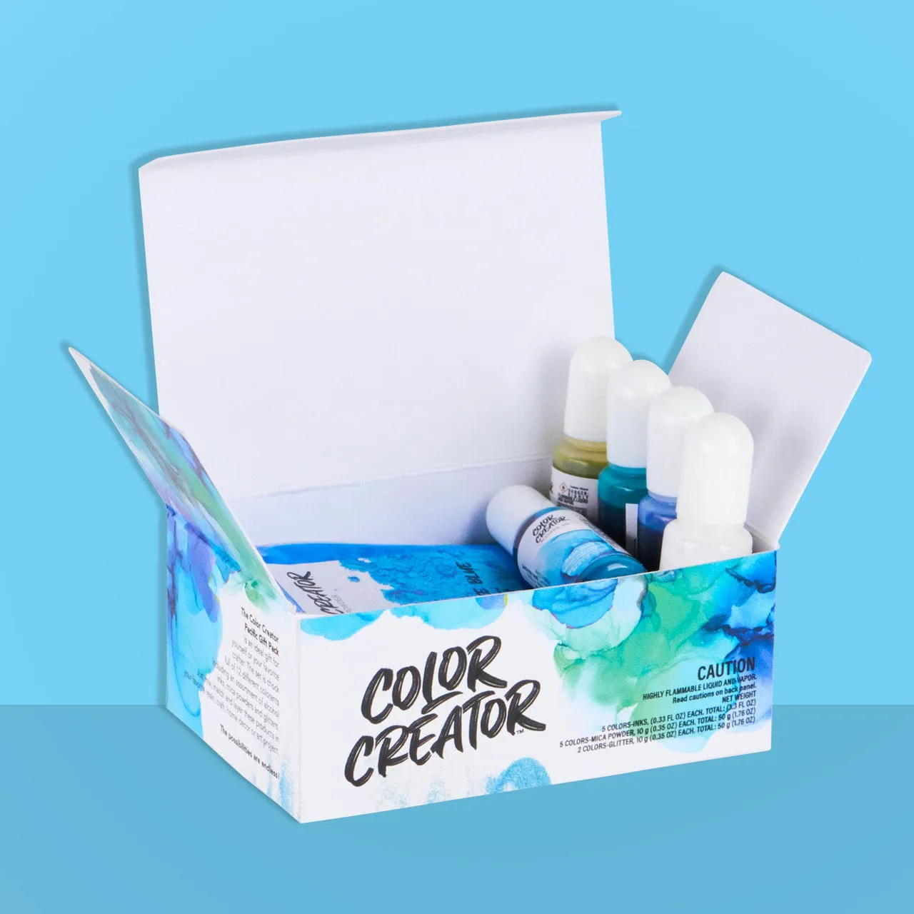 Color Creator Pacific Ocean Kit 12 Mica Powders Alcohol Inks & Glitters