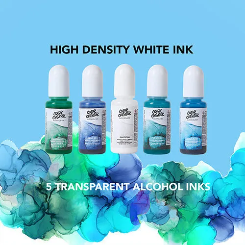 Color Creator Pacific Ocean Kit 12 Mica Powders Alcohol Inks & Glitters