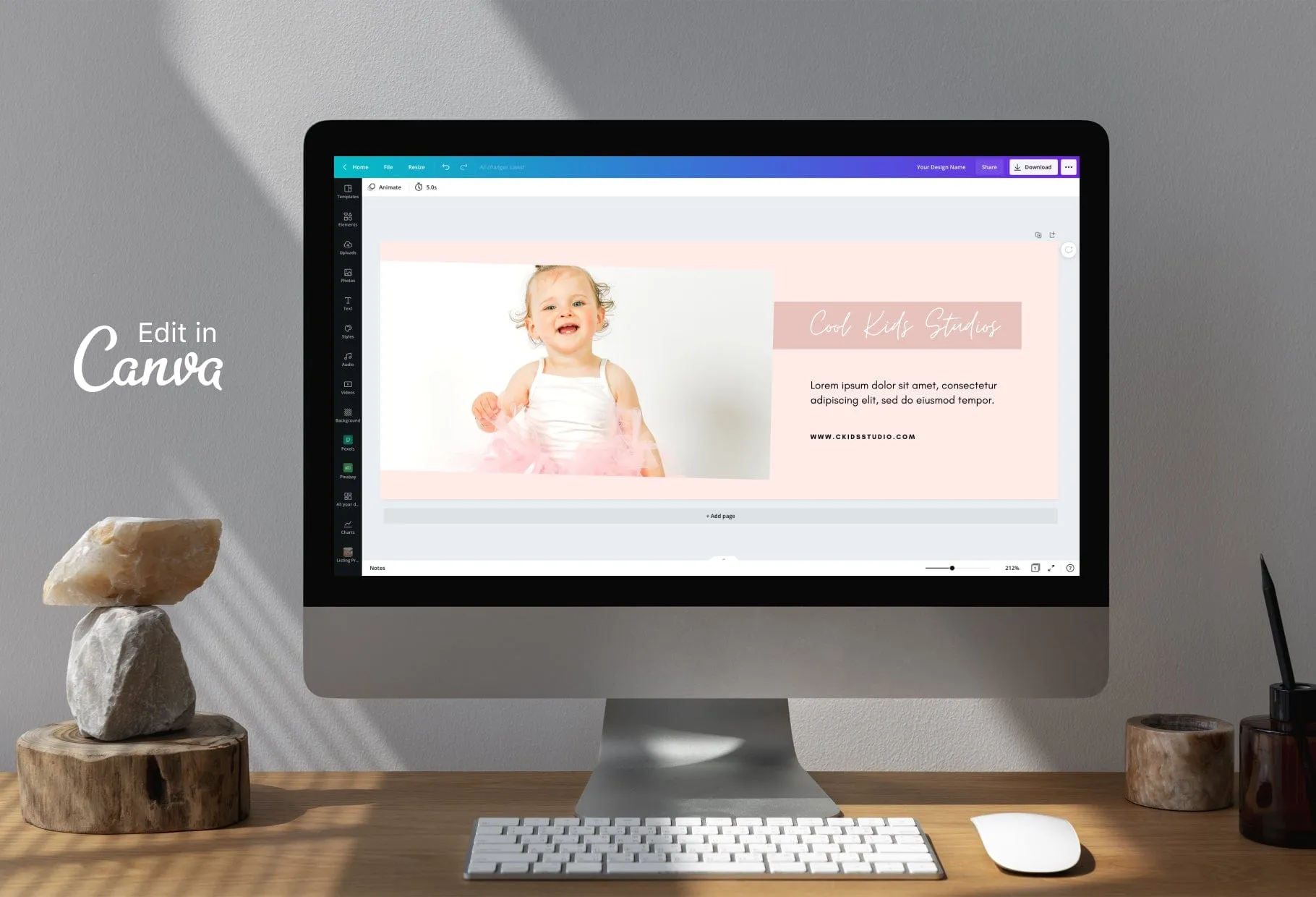 Cool Kids Studios Facebook Cover for Photographers Editable Canva Template