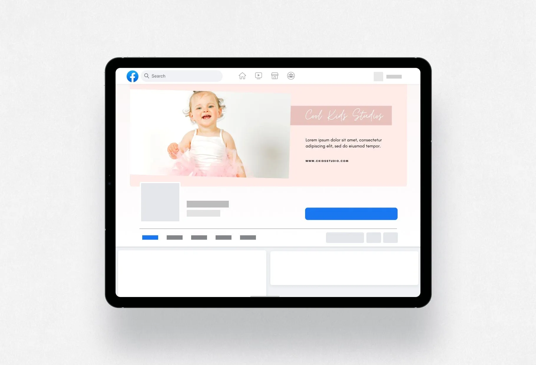 Cool Kids Studios Facebook Cover for Photographers Editable Canva Template
