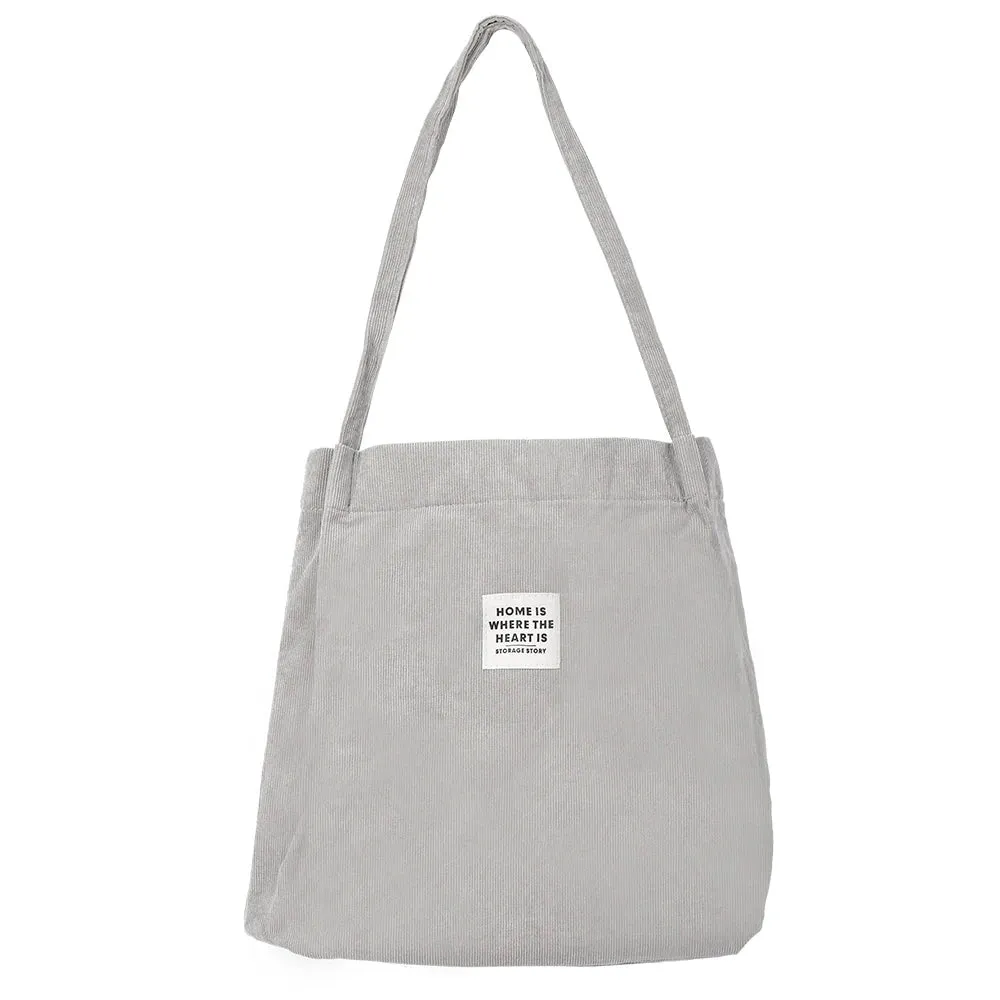 Corduroy Bag for Women Shopper Handbags Environmental Storage