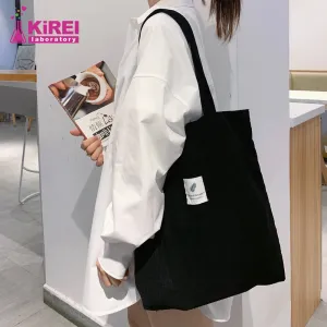 Corduroy Bag for Women Shopper Handbags Environmental Storage
