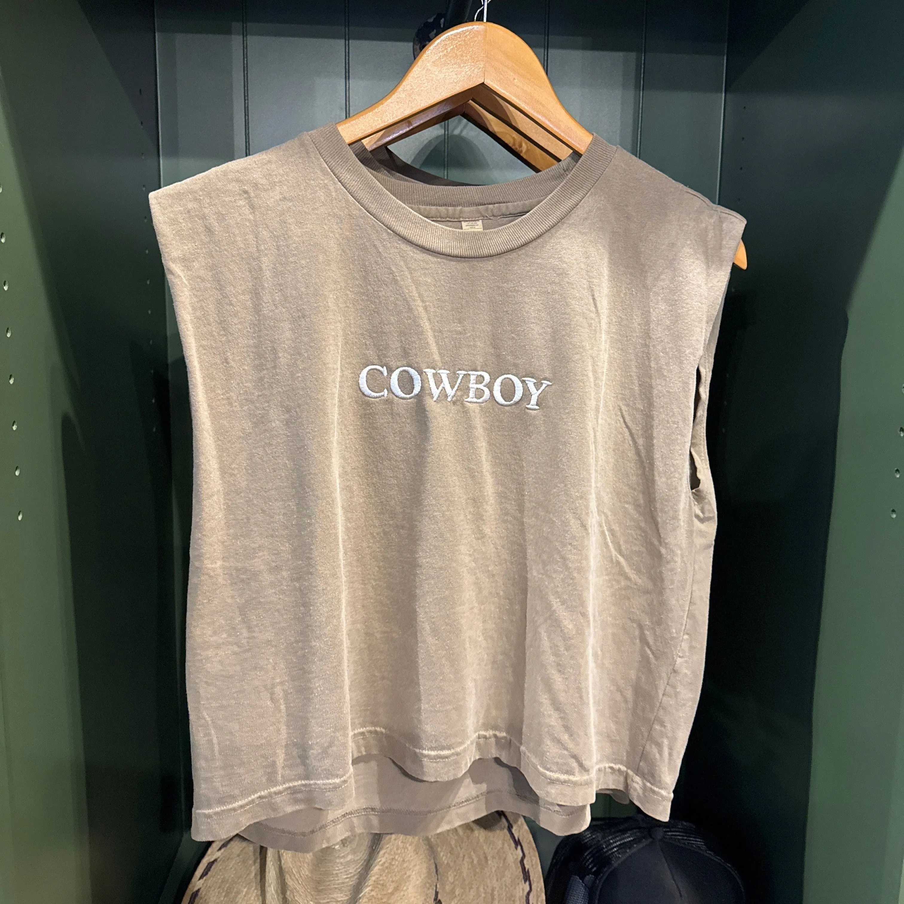 Cowboy Cropped Muscle Tee