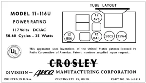 CROSLEY-11-116U