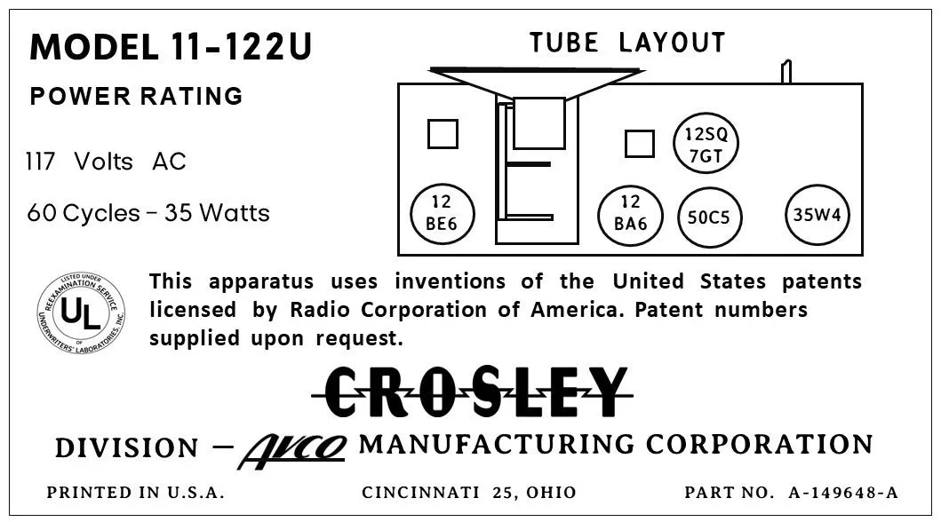 CROSLEY-11-122U