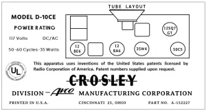 CROSLEY-D-10CE