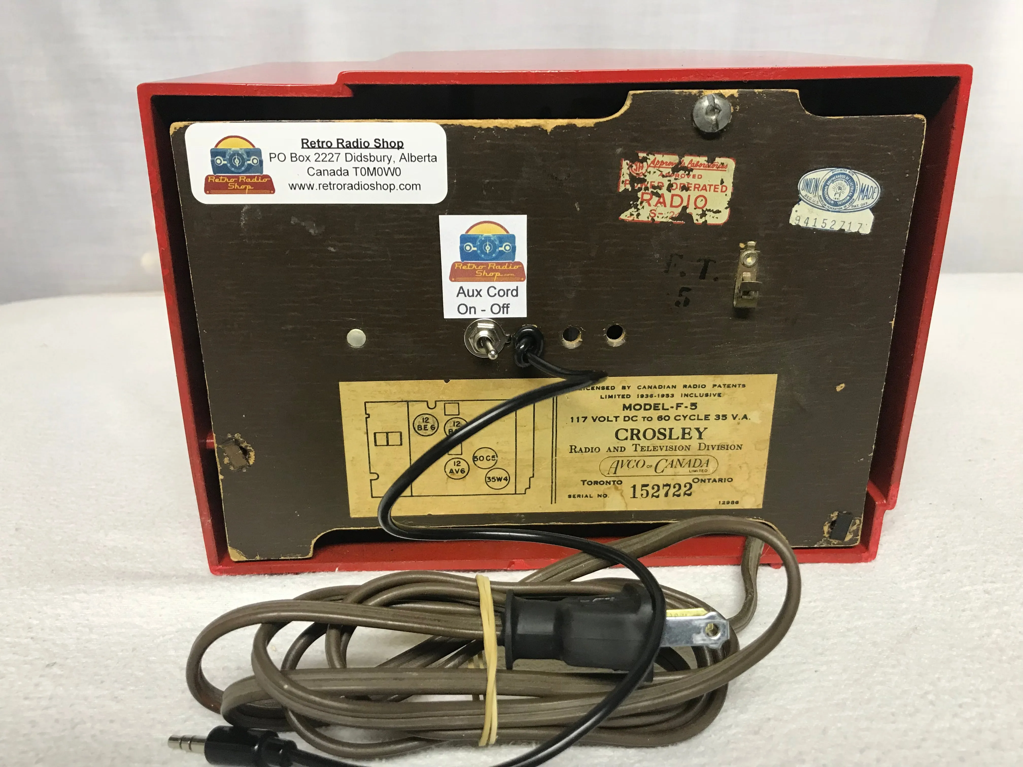 Crosley F5 Tube Radio With Bluetooth input.