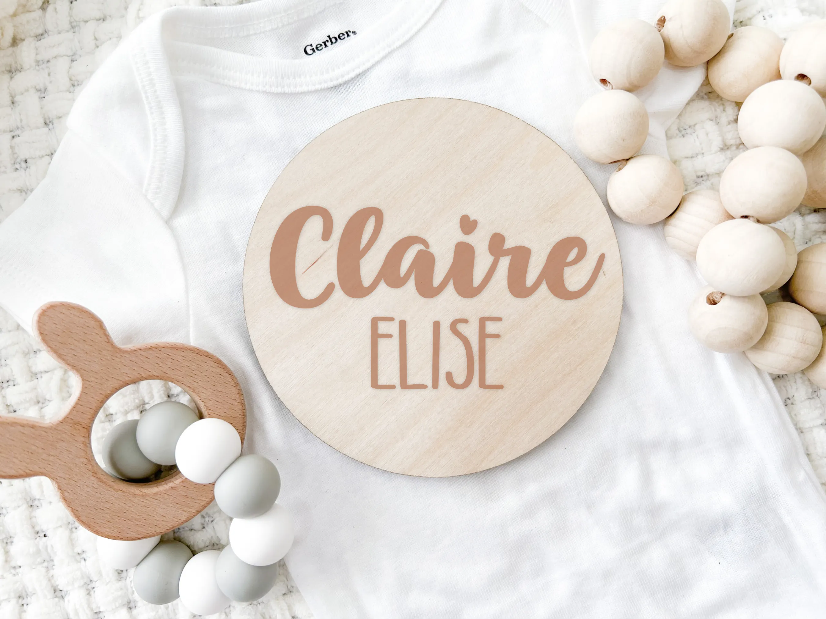 Custom Birth Announcement Stat Disc - Claire Elise Heart