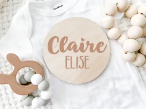 Custom Birth Announcement Stat Disc - Claire Elise Heart