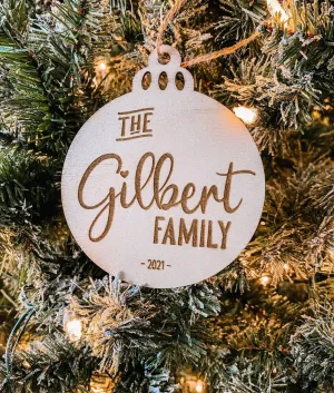 Custom Family Name Christmas Ornament