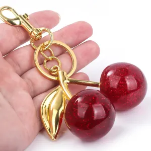 Cute Cherry Charm Keychain 🍒✨ - Kawaii Summer Fruit Pendant for Trendy Bag Accessories 🎒💖