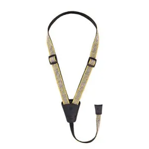 D'Addario Cradle Jacquard Paisley Ukulele Strap - Yellow/Purple
