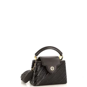 Designer Capucines Bag Sequins with Leather Mini