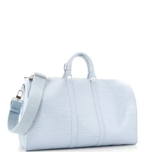 Designer Keepall Bandouliere Bag Logo Embossed XL Epi Leather 50