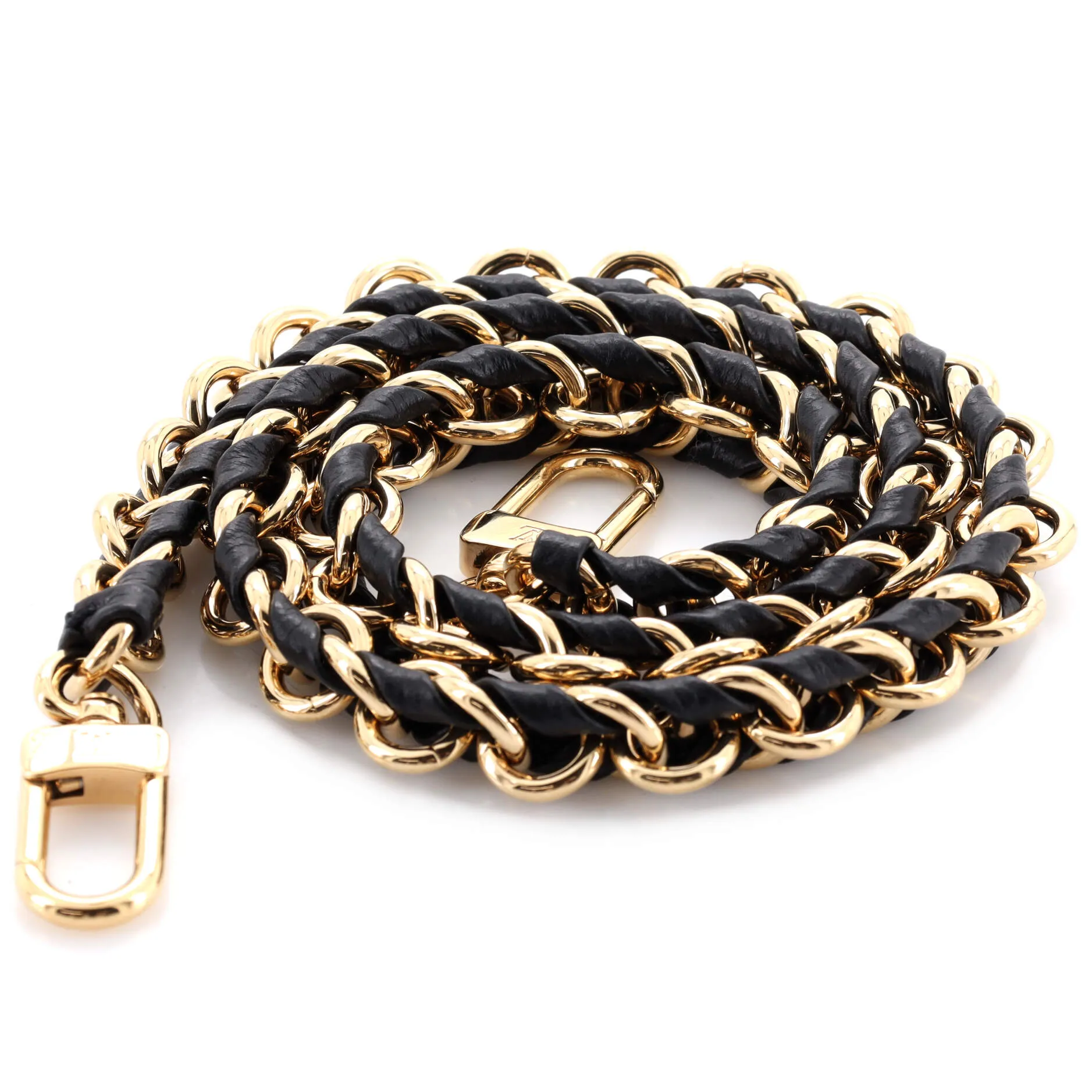 Designer Multi Pochette Accessoires Woven Chain Strap Leather and Metal